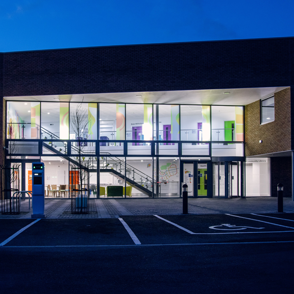 Rose Hill Community Centre at night